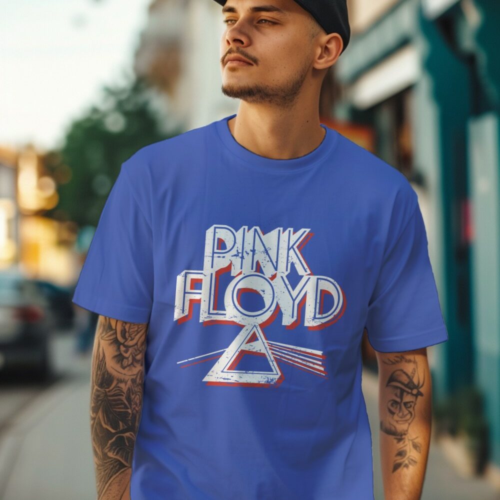 T-shirt Homme Pink Floyd avec un design de Pink Floyd Triangle blanc
