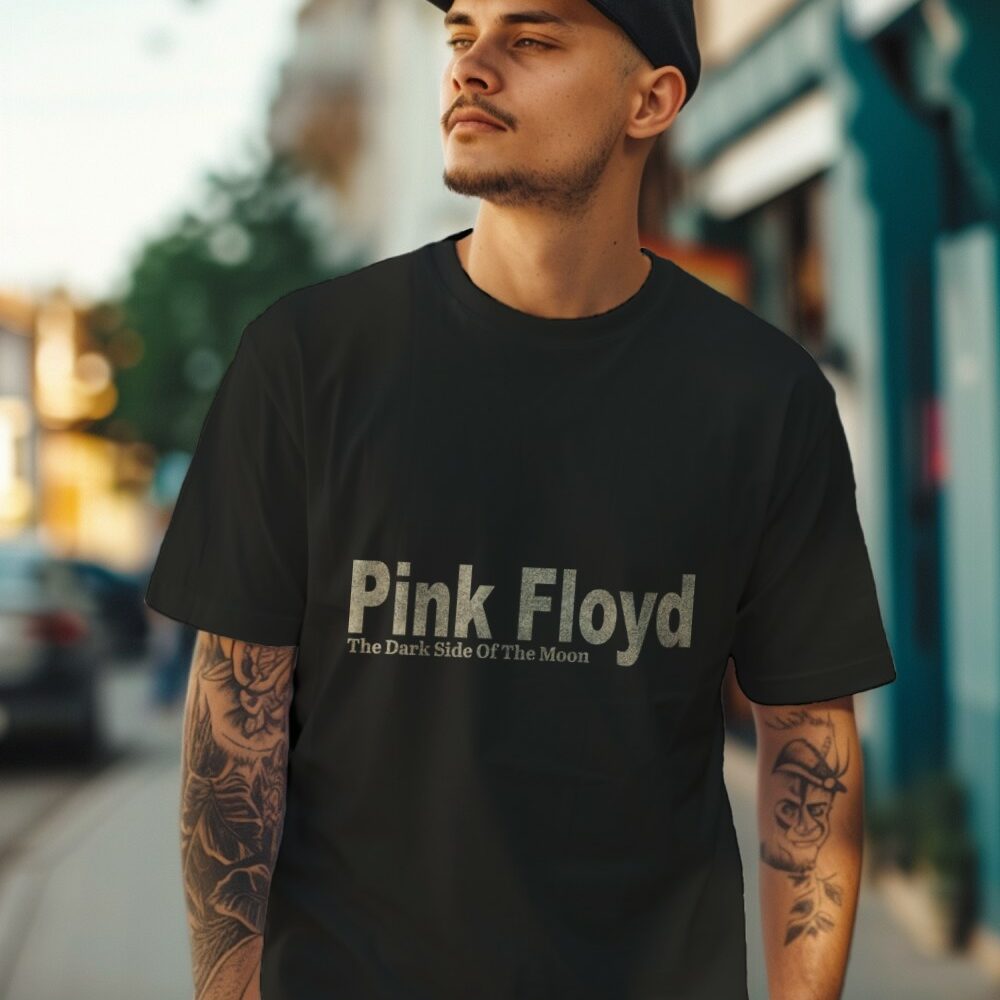 T-shirt Homme Pink Floyd avec un design de Pink Floyd Dark Side Of The Moon beige