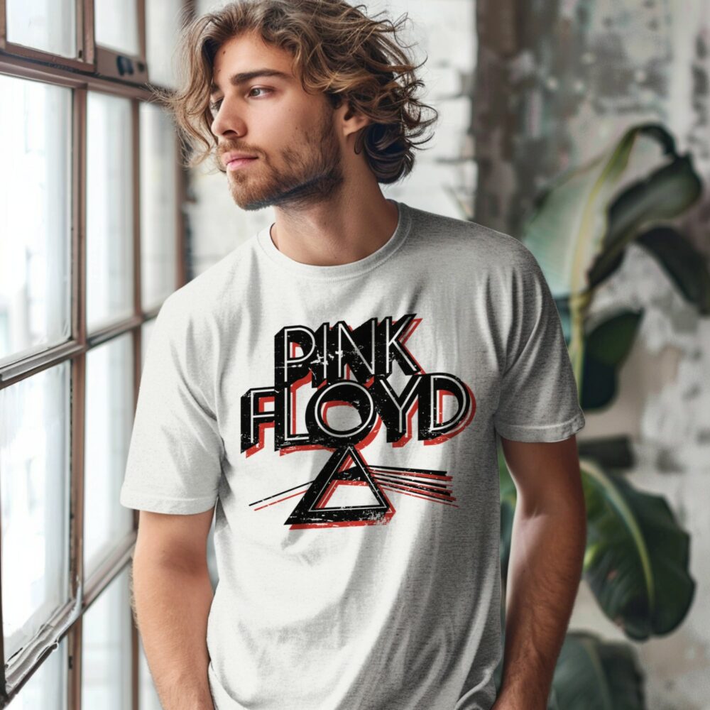 T-shirt Homme Pink Floyd avec un design de Pink Floyd Triangle noir