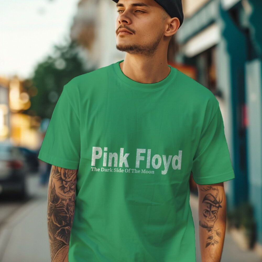 T-shirt Homme Pink Floyd avec un design de Pink Floyd Dark Side Of The Moon blanc