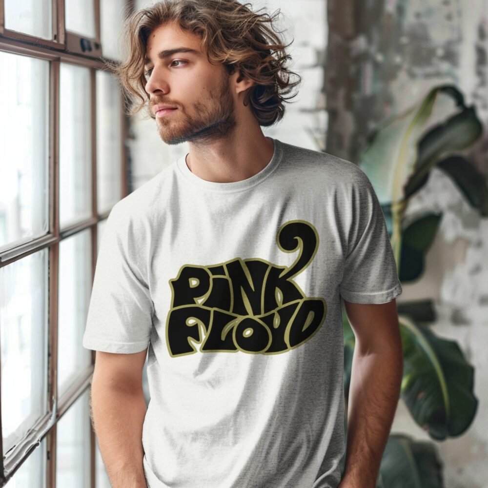 T-shirt Homme Pink Floyd avec un design de Pink Floyd Wavy noir