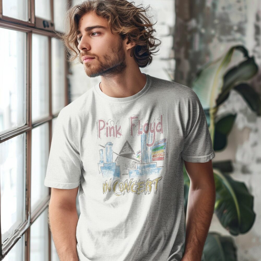 T-shirt Homme Pink Floyd avec un design de Pink Floyd In Concert gris