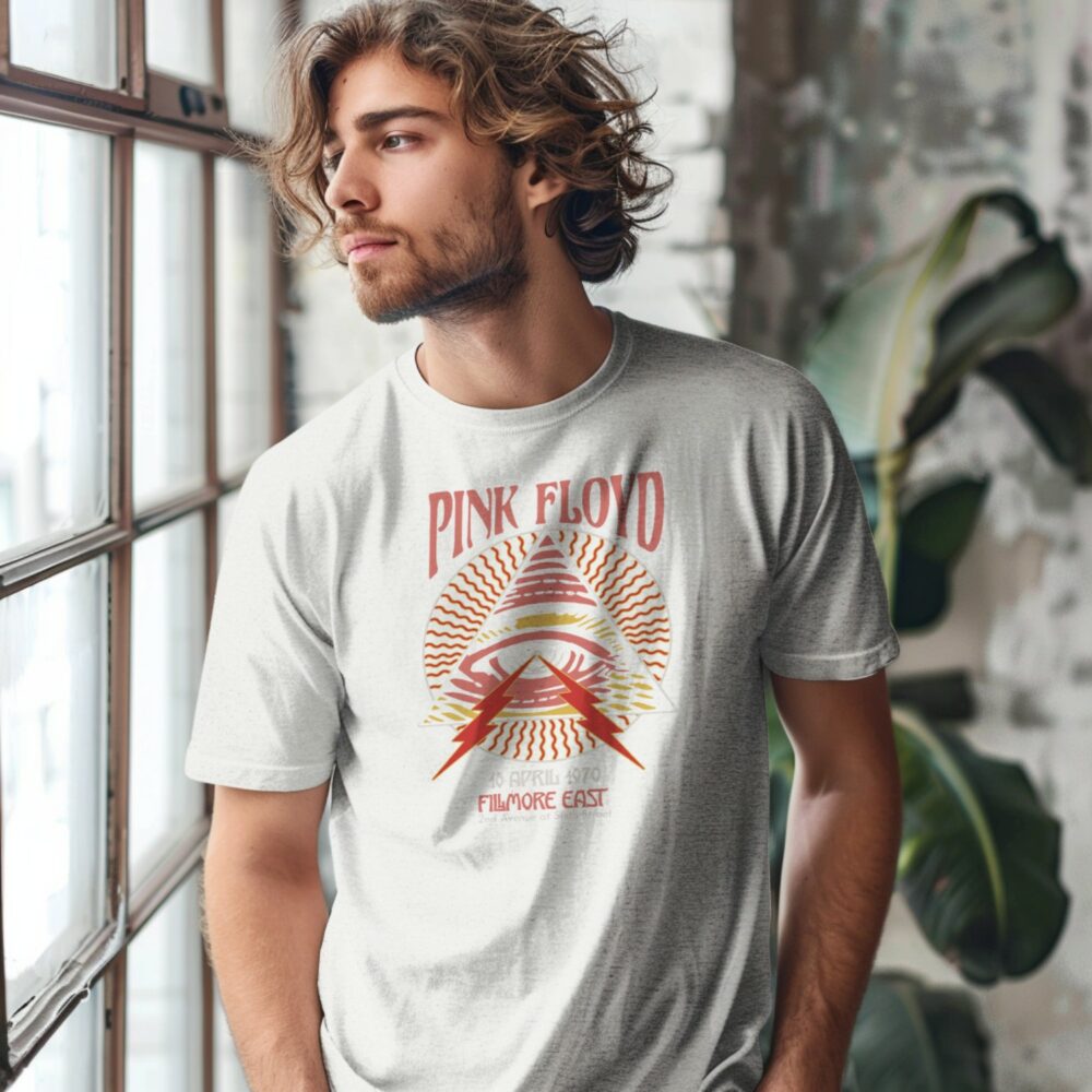 T-shirt Homme Pink Floyd avec un design de Pink Floyd Fillmore East blanc