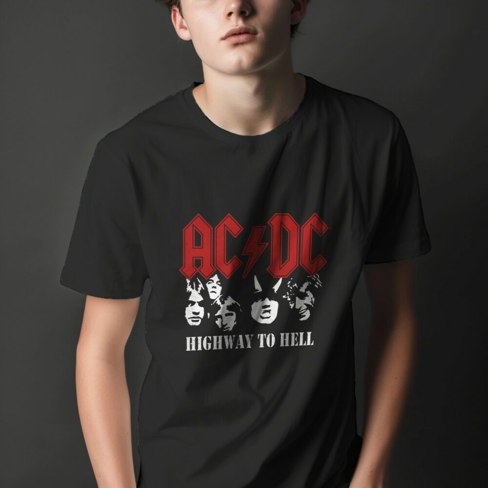 T-shirt  Homme Miskoo ACDC Homme-Femme avec un design de ACDC Highway to Hell