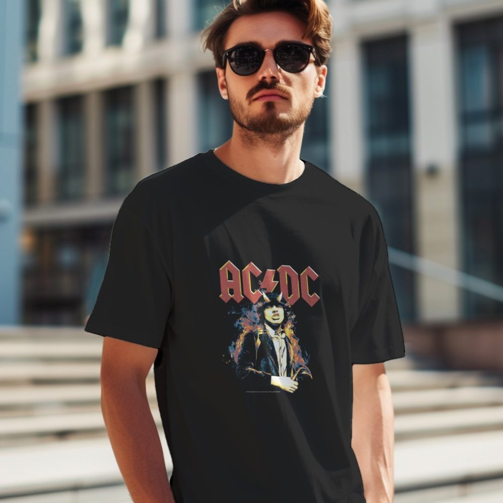 T-shirt Homme ACDC avec un design de ACDC Flamme clair