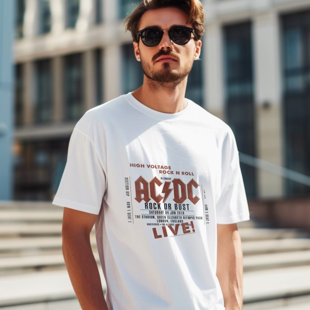 T-shirt Homme ACDC avec un design de ACDC Rock or Bust