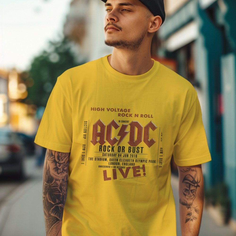 T-shirt Homme ACDC avec un design de ACDC Rock or Bust