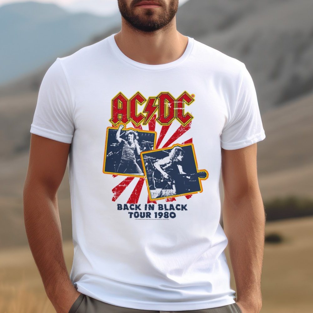 T-shirt Homme ACDC avec un design de ACDC Back in Black