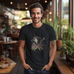 T-shirt Homme ACDC avec un design de ACDC Guitare blanc