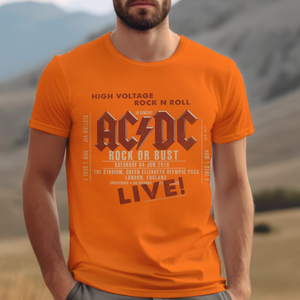 T-shirt Homme ACDC avec un design de ACDC High Voltage Rock N Roll