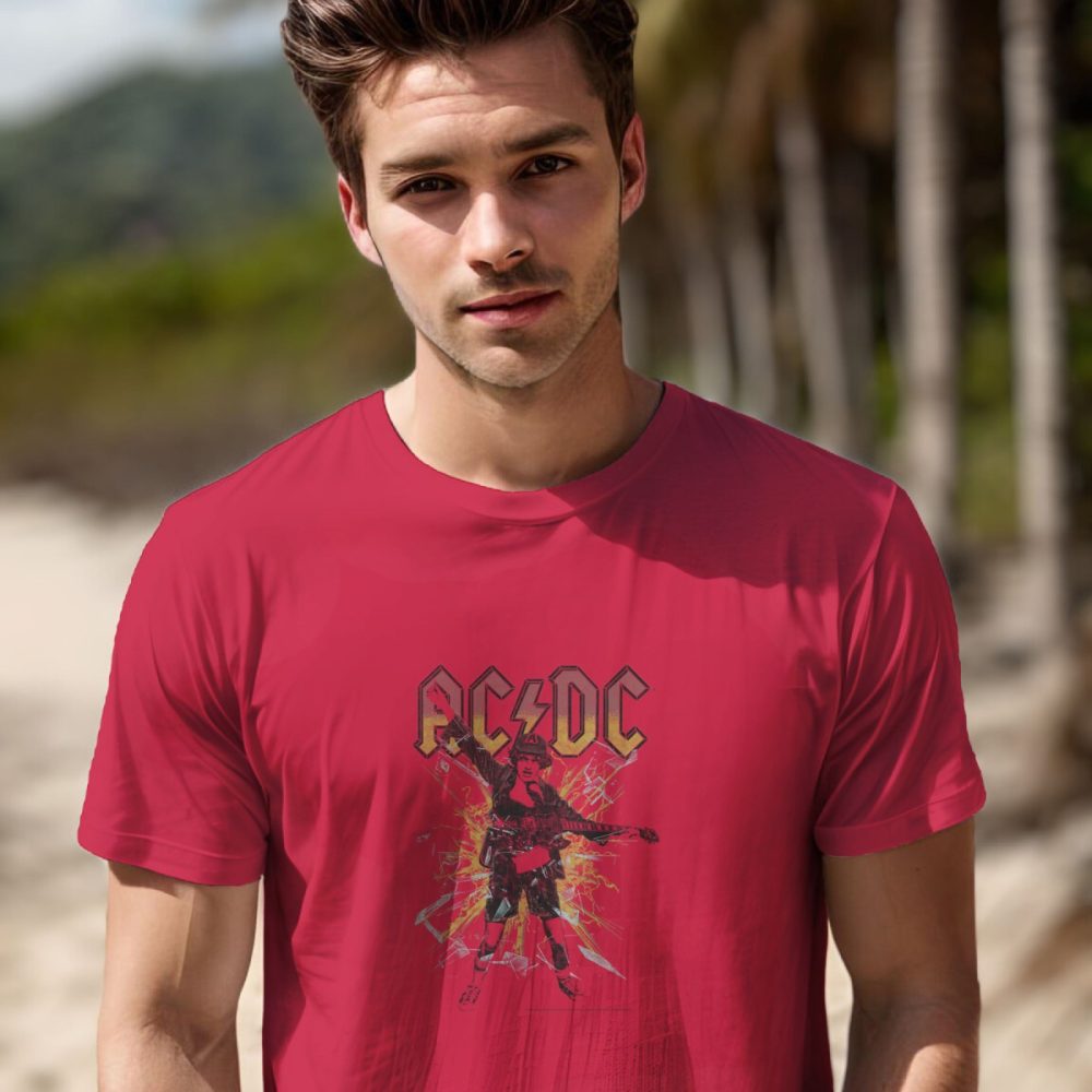 T-shirt Homme ACDC avec un design de ACDC Rock noir