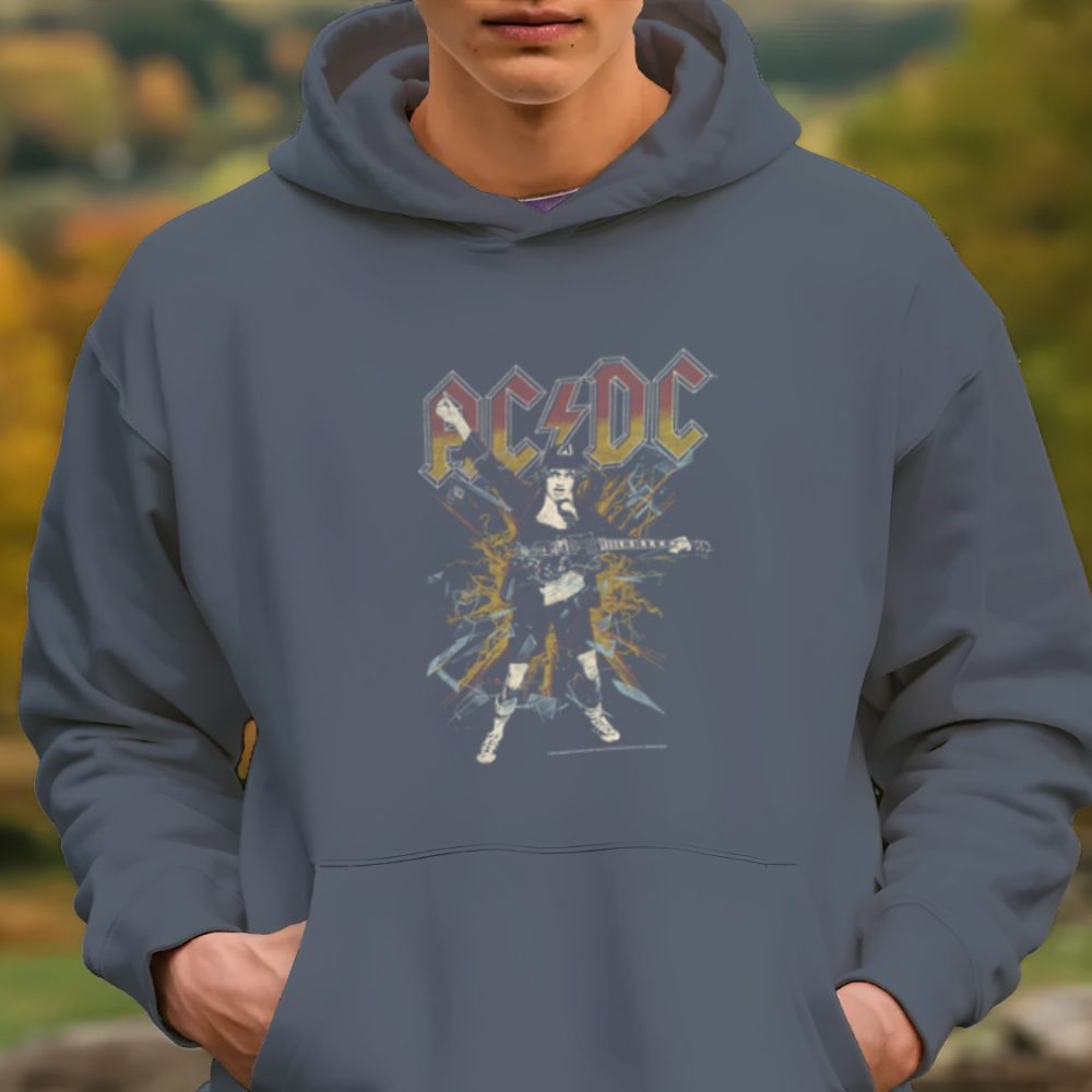 Sweat-shirt à capuche Homme ACDC avec un design de ACDC Rock clair