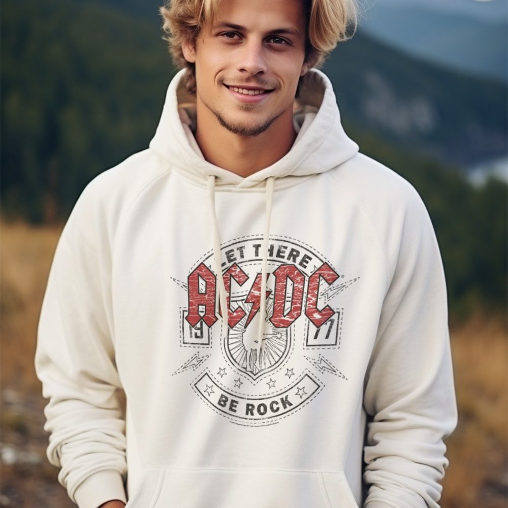 Sweat-shirt à capuche Homme ACDC avec un design de ACDC Let There Be Rock noir