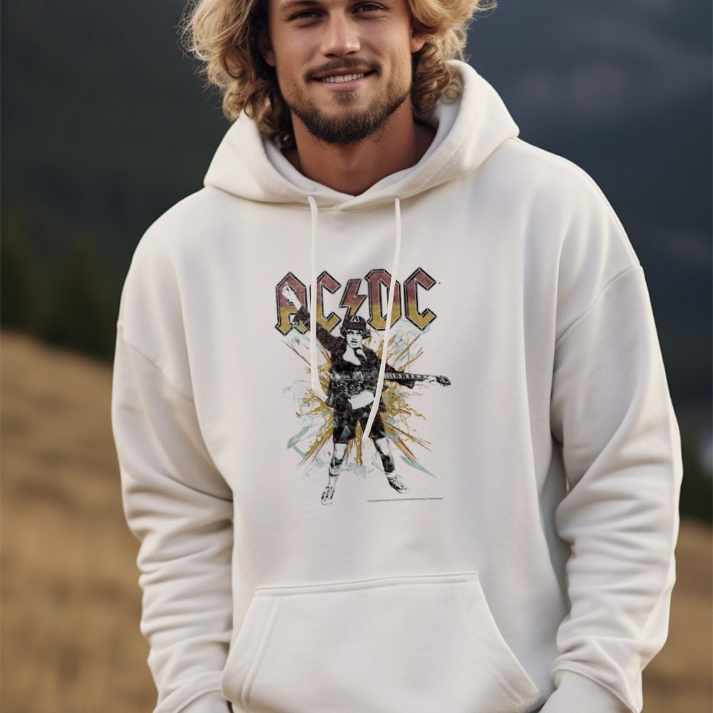 Sweat-shirt à capuche Homme ACDC avec un design de ACDC Rock noir