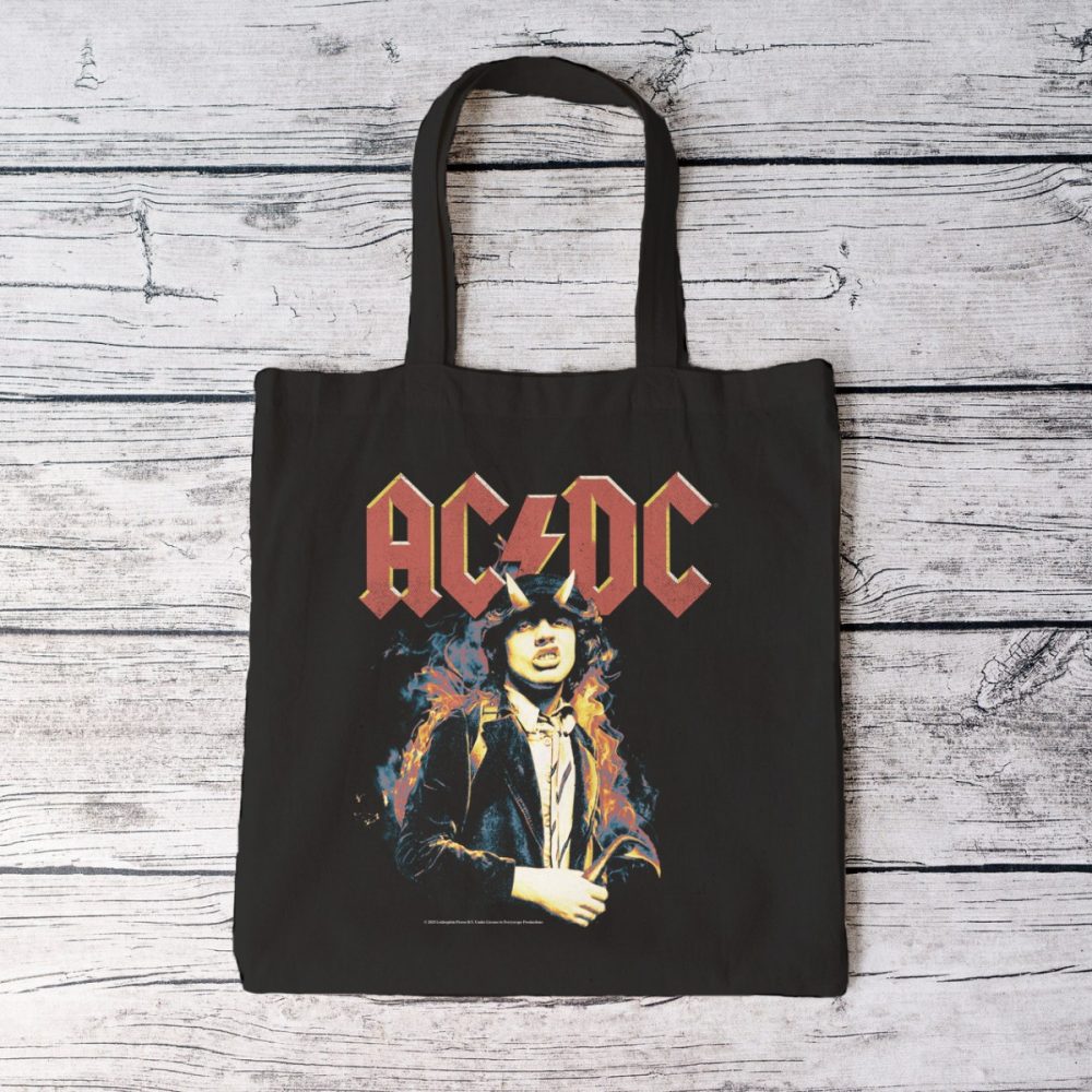 Tote bag coton bio ACDC avec un design de ACDC Flamme clair