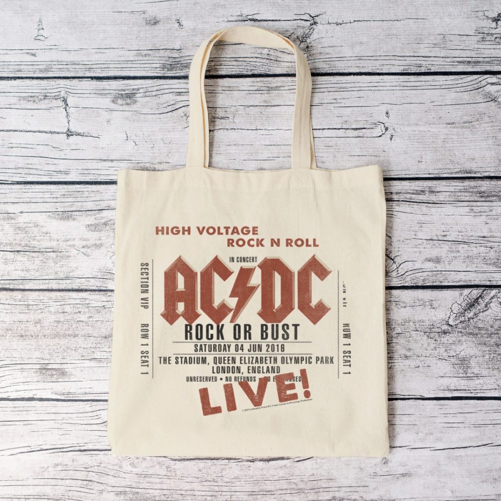 Tote bag coton bio ACDC avec un design de ACDC Rock or Bust