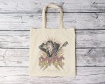 Tote bag coton bio ACDC avec un design de ACDC Guitare noir