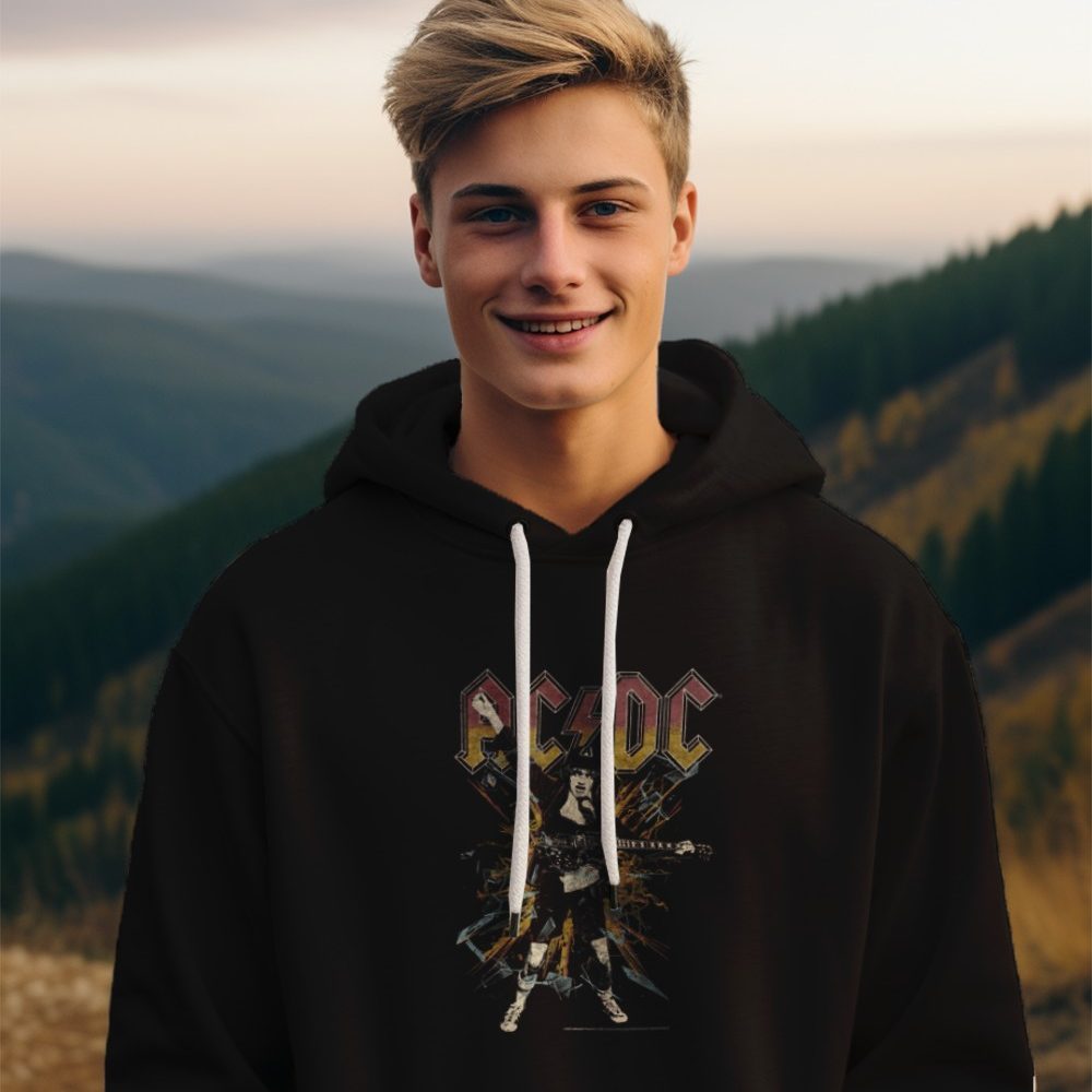 Pull à capuche Enfant ACDC avec un design de ACDC Rock clair