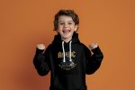 Pull à capuche Enfant ACDC avec un design de ACDC Rock n' Roll Train blanc