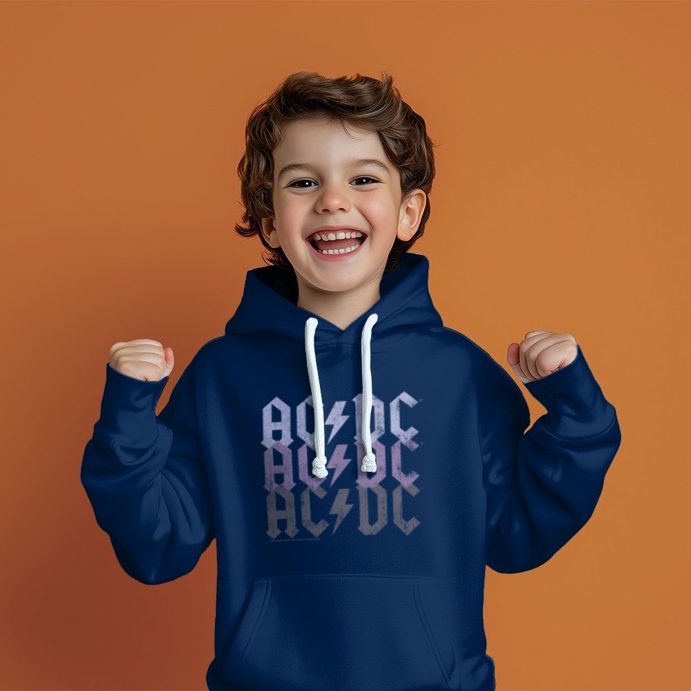 Pull à capuche Enfant ACDC avec un design de ACDC violet