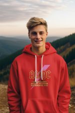 Pull à capuche Enfant ACDC avec un design de ACDC For those About To Rock rose