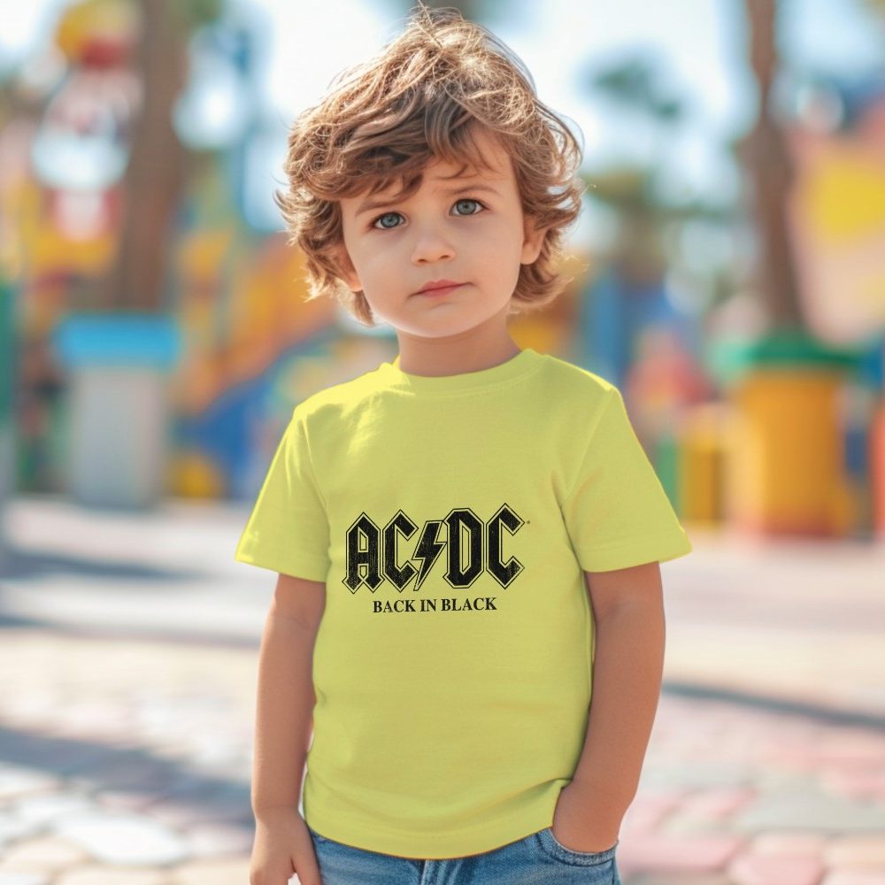 T-shirt Enfant ACDC avec un design de ACDC Back in Black noir