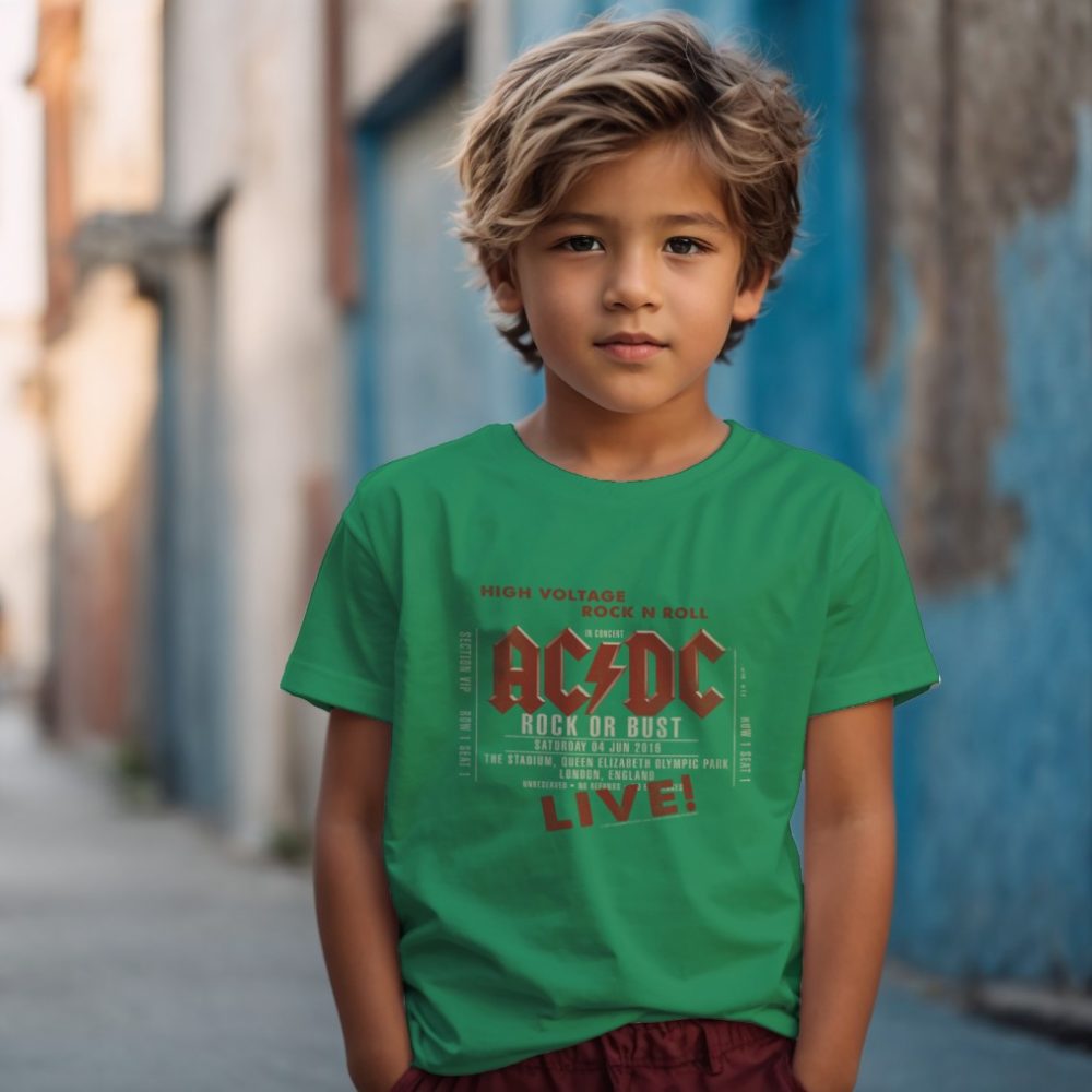 T-shirt Enfant ACDC avec un design de ACDC High Voltage Rock N Roll