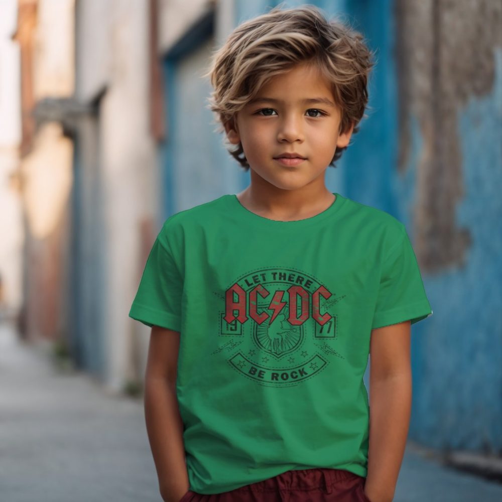 T-shirt Enfant ACDC avec un design de ACDC Let There Be Rock noir