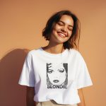 T-shirt oversize coton bio Femme Blondie avec un design de Blondie Visage noir