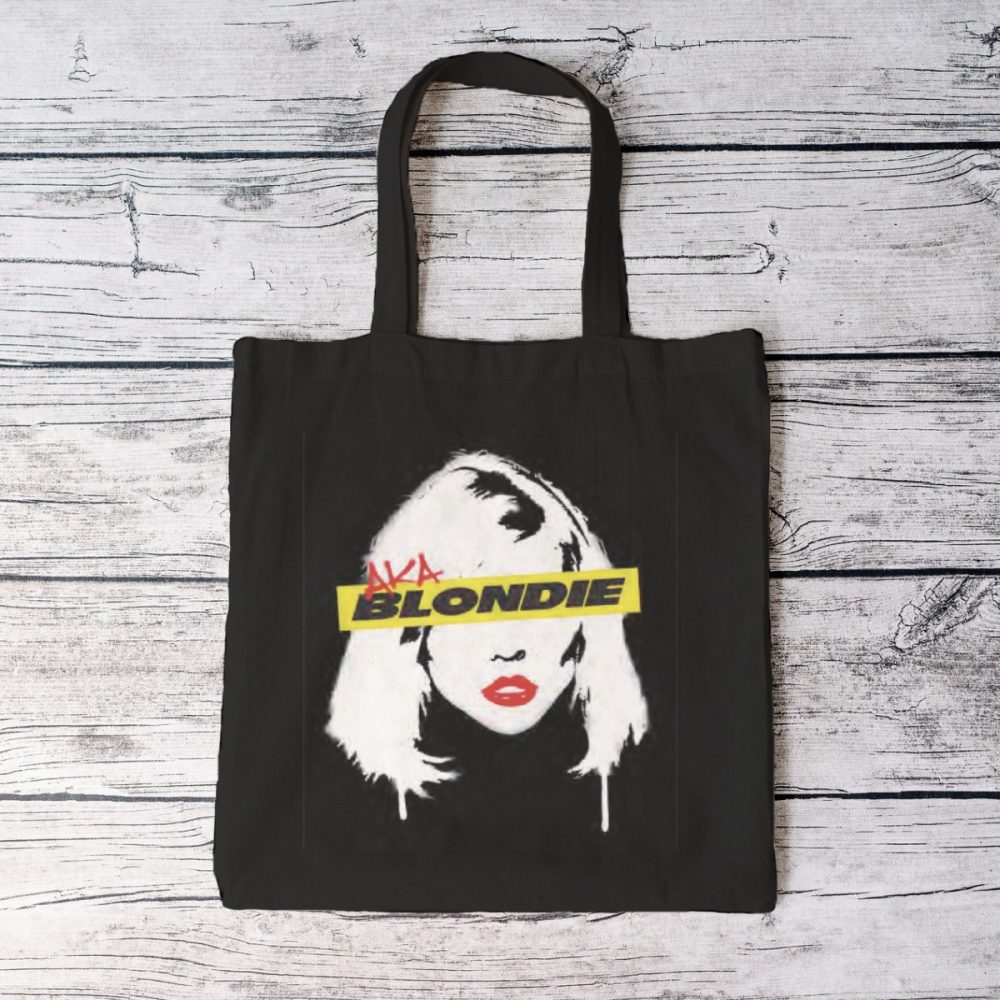 Tote bag coton bio Blondie avec un design de Blondie Aka noir