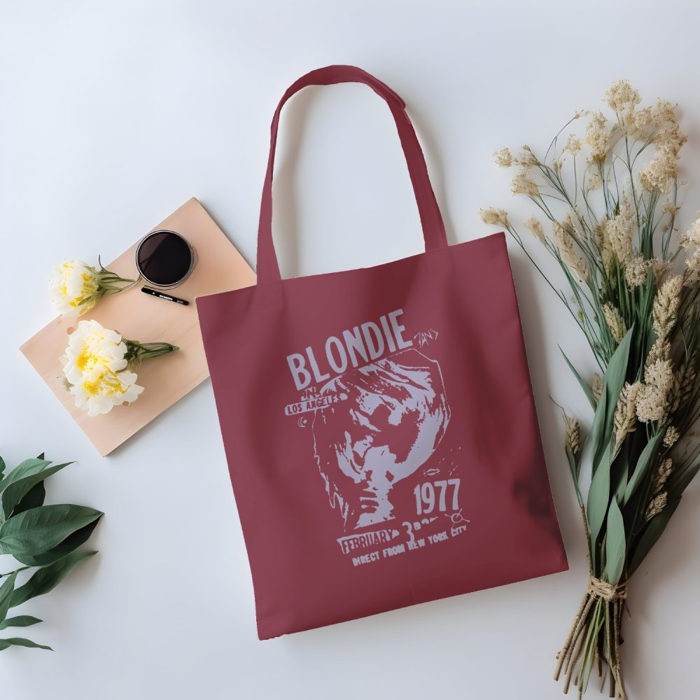 Tote bag coton bio Blondie avec un design de Blondie 1977 lilas