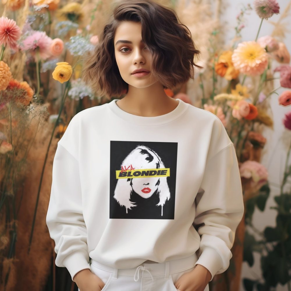 Sweat oversize coton bio Femme Blondie avec un design de Blondie Aka noir