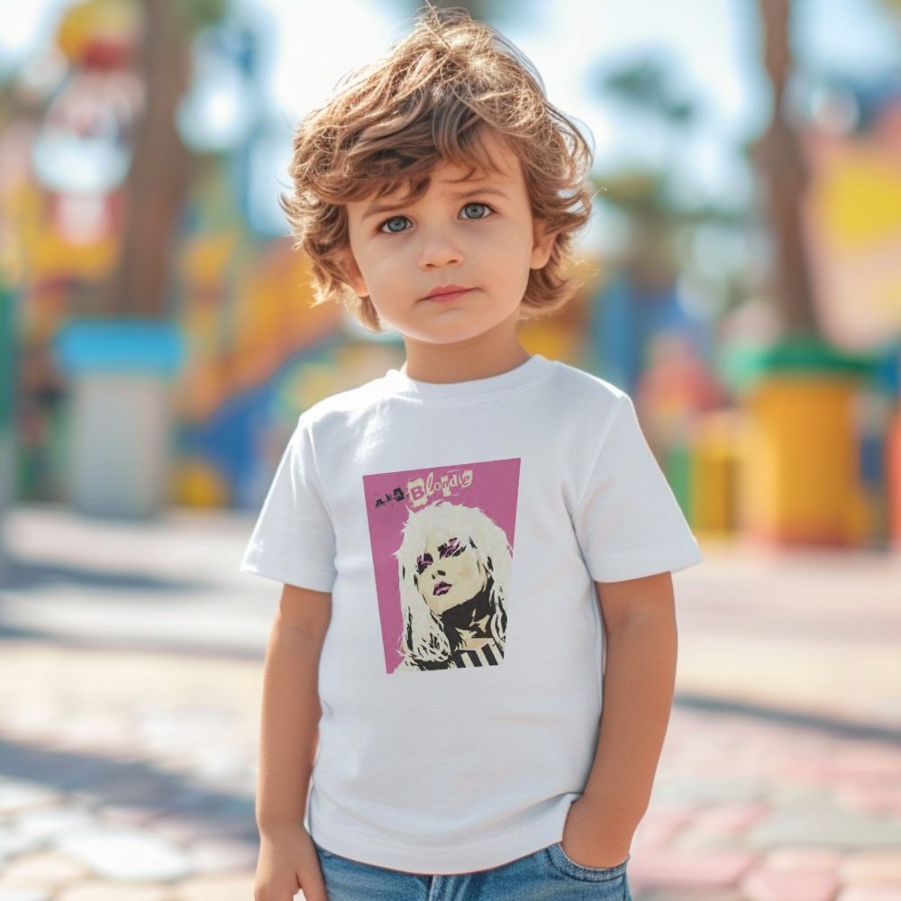 T-shirt coton bio Bébé Blondie avec un design de Blondie Aka pink