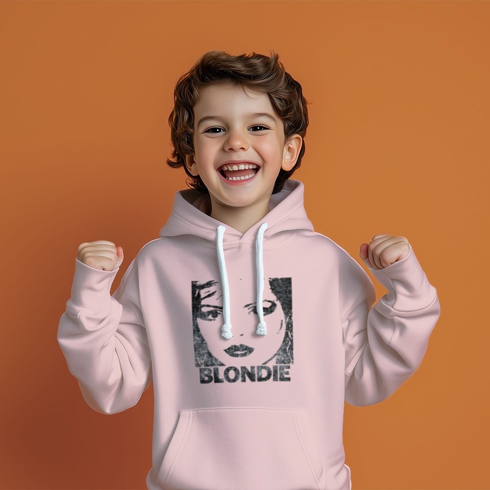 Pull à capuche Enfant Blondie avec un design de Blondie Visage noir