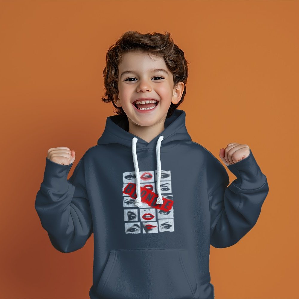 Pull à capuche Enfant Blondie avec un design de Blondie blanc