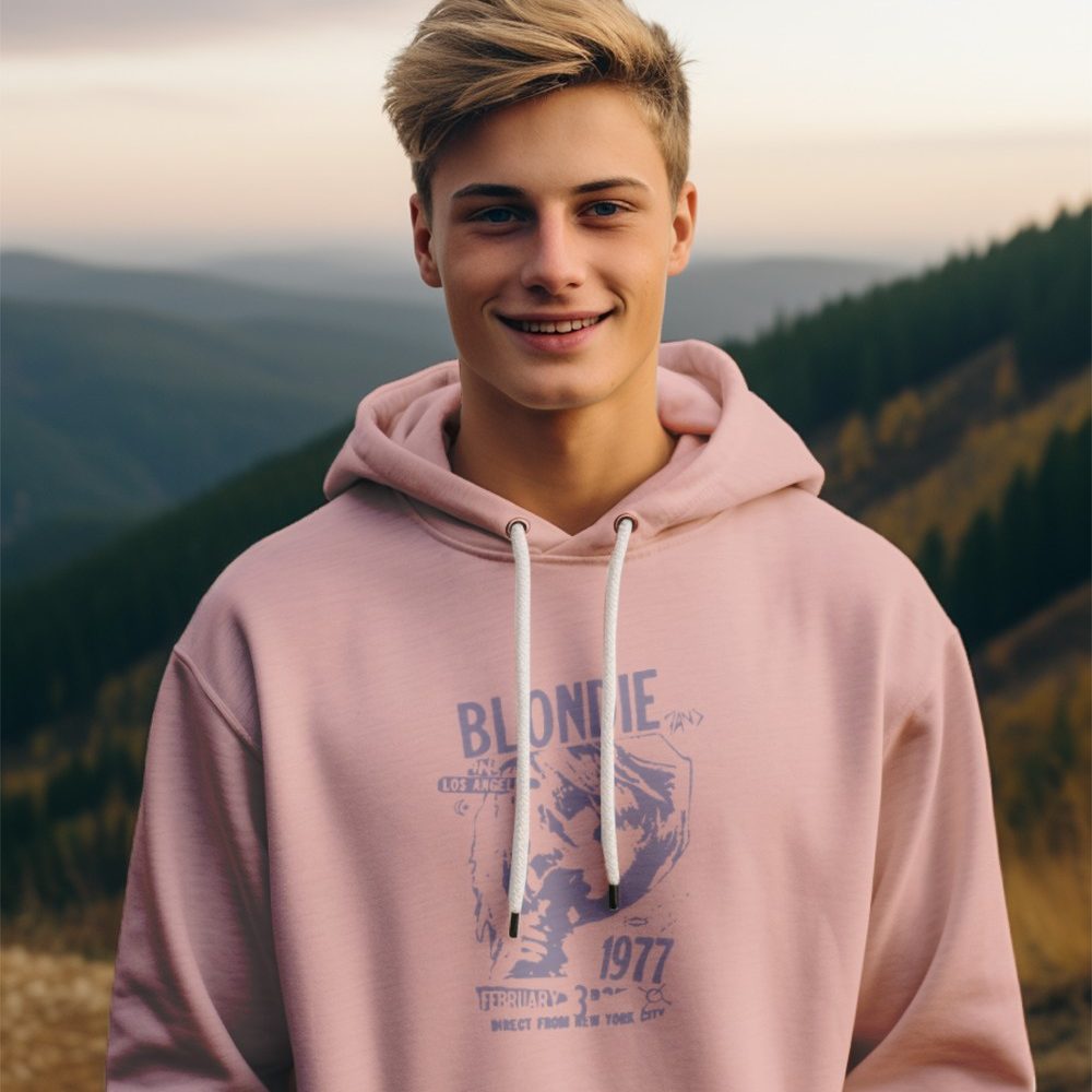 Pull à capuche Enfant Blondie avec un design de Blondie 1977 lilas