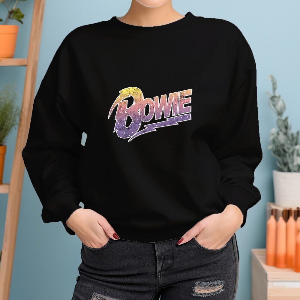 Sweat oversize coton bio Femme Bowie avec un design de Bowie Dégradé jaune violet