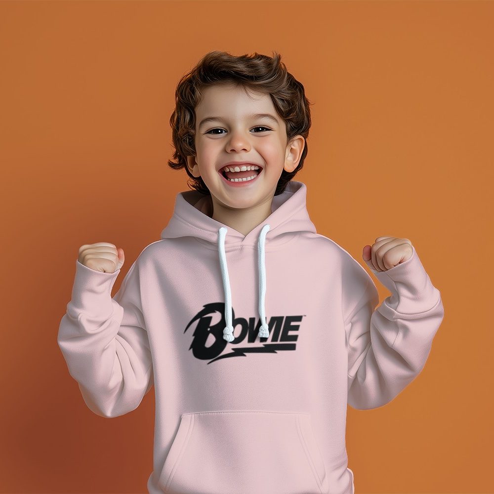 Pull à capuche Enfant Bowie avec un design de Bowie noir