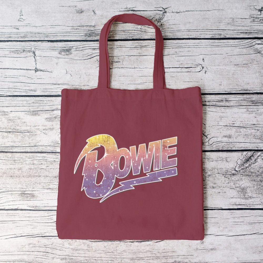 Tote bag coton bio Bowie avec un design de Bowie Dégradé jaune violet