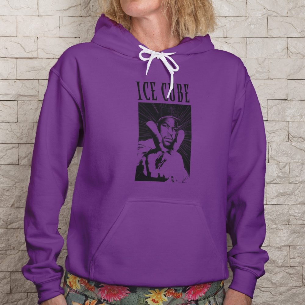 Sweat-shirt à capuche Femme avec un design de Ice Cube Peace noir