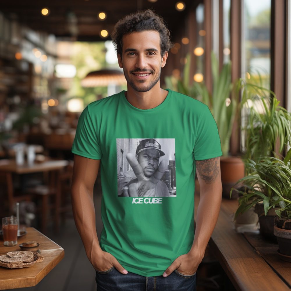 T-shirt Homme Ice Cube avec un design de Ice Cube Peace n&b