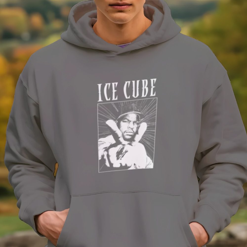 Sweat-shirt à capuche Homme Ice Cube avec un design de Ice Cube Peace blanc