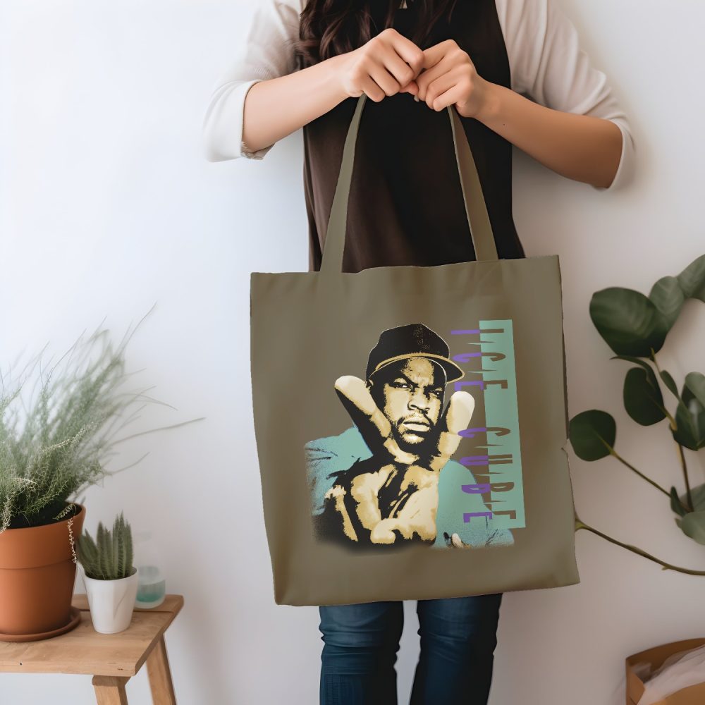 Tote bag coton bio Ice Cube avec un design de Ice Cube Peace color