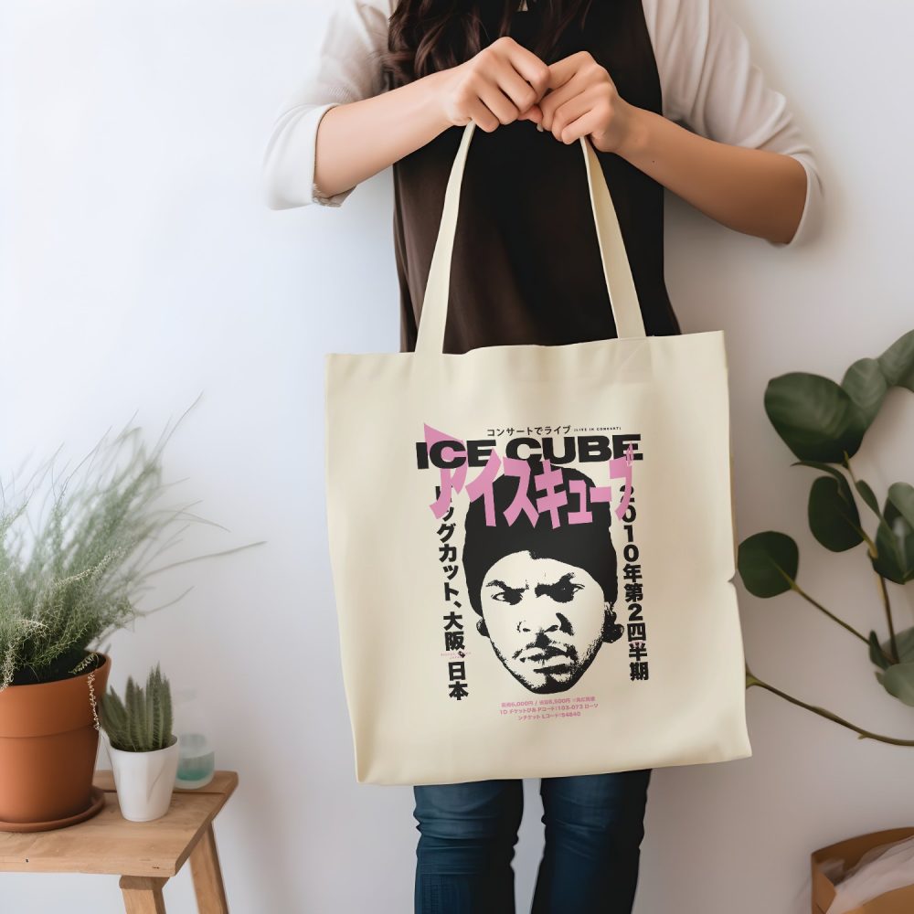Tote bag coton bio Ice Cube avec un design de Ice Cube Live Japan