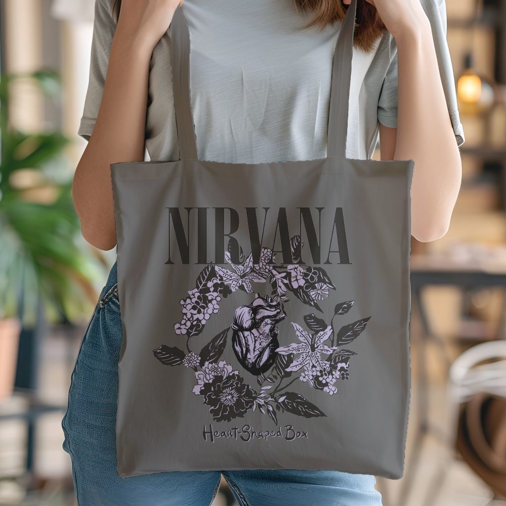 Tote bag coton bio Nirvana avec un design de Nirvana Heart-Shaped Box