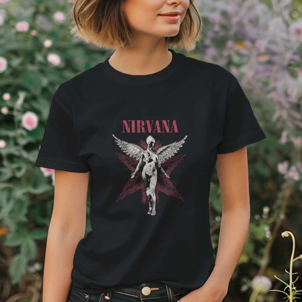 T-shirt Femme Nirvana avec un design de Nirvana In Utero rouge