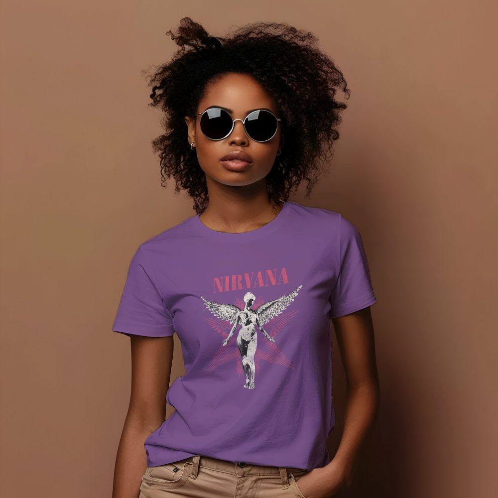 T-shirt Femme Nirvana avec un design de Nirvana In Utero rouge