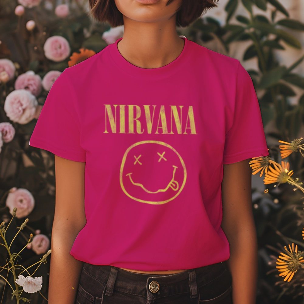 T-shirt Femme Nirvana avec un design de Nirvana Smiley jaune
