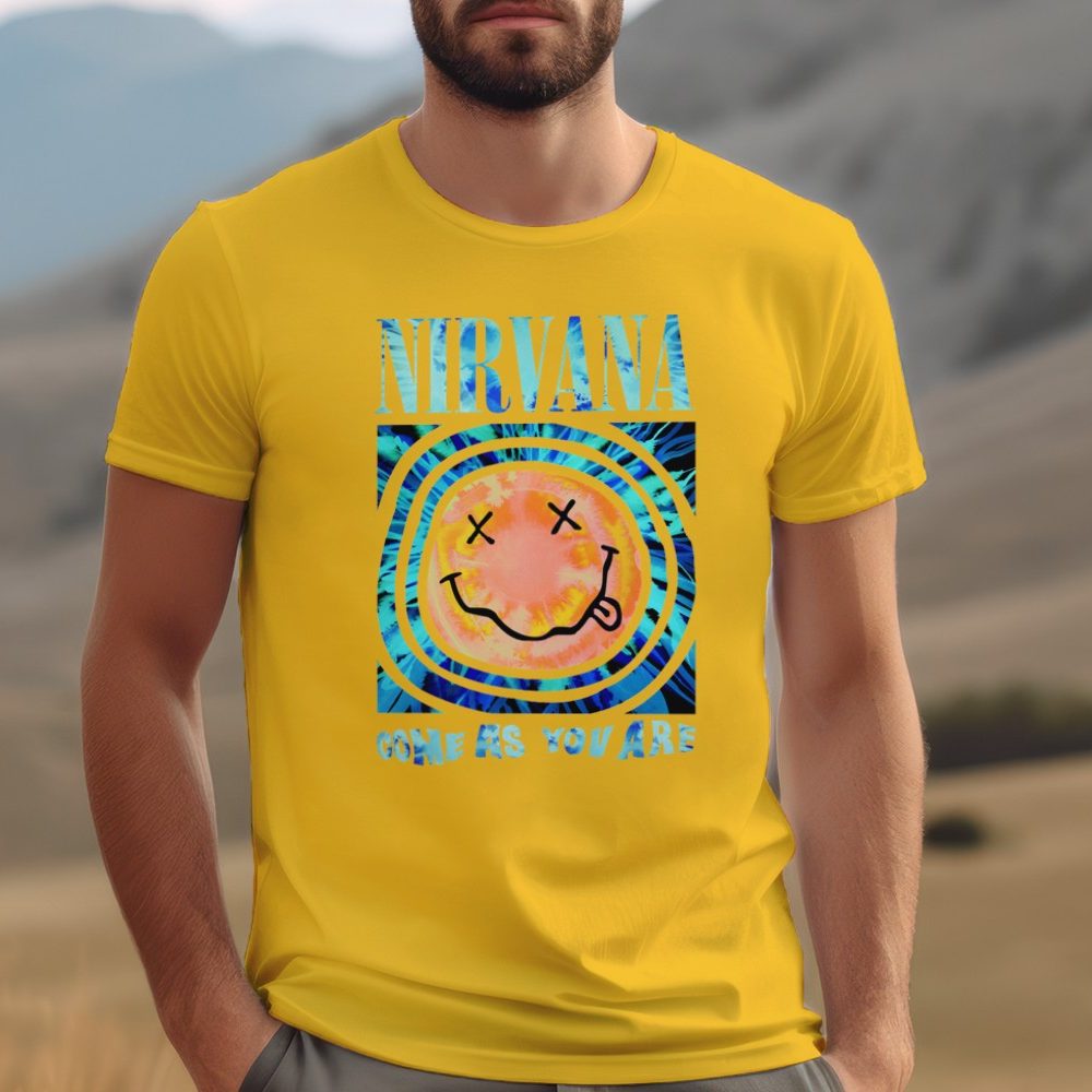 T-shirt Homme Nirvana avec un design de Nirvana Come As You Are bleu