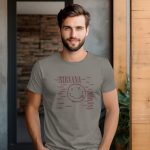 T-shirt Homme Nirvana avec un design de Nirvana Negative Creep bordeaux